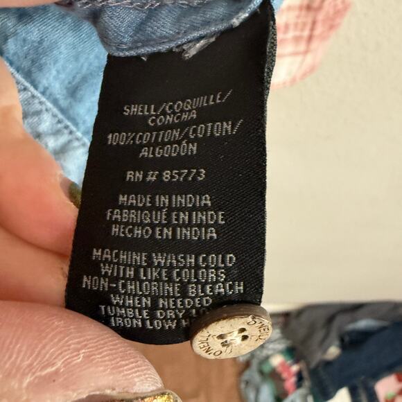 Upcycled O’Neill Hooded Lightweight Chambray Button Front Shacket Size XL - Picture 9 of 11